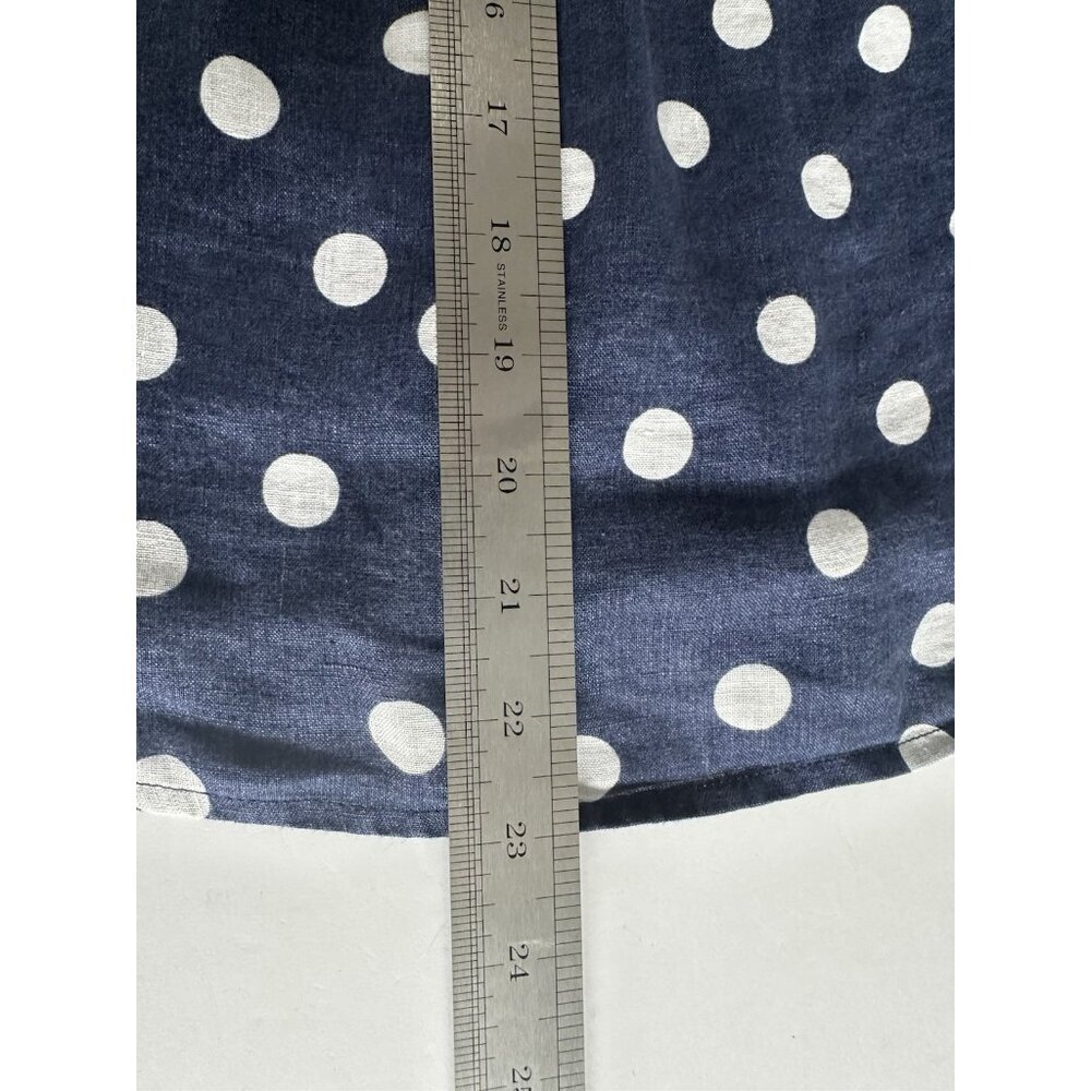 Anthropologie Maeve Women Button Down Shirt Top Surf Linen Navy Dot XS Casual - Picture 10 of 10